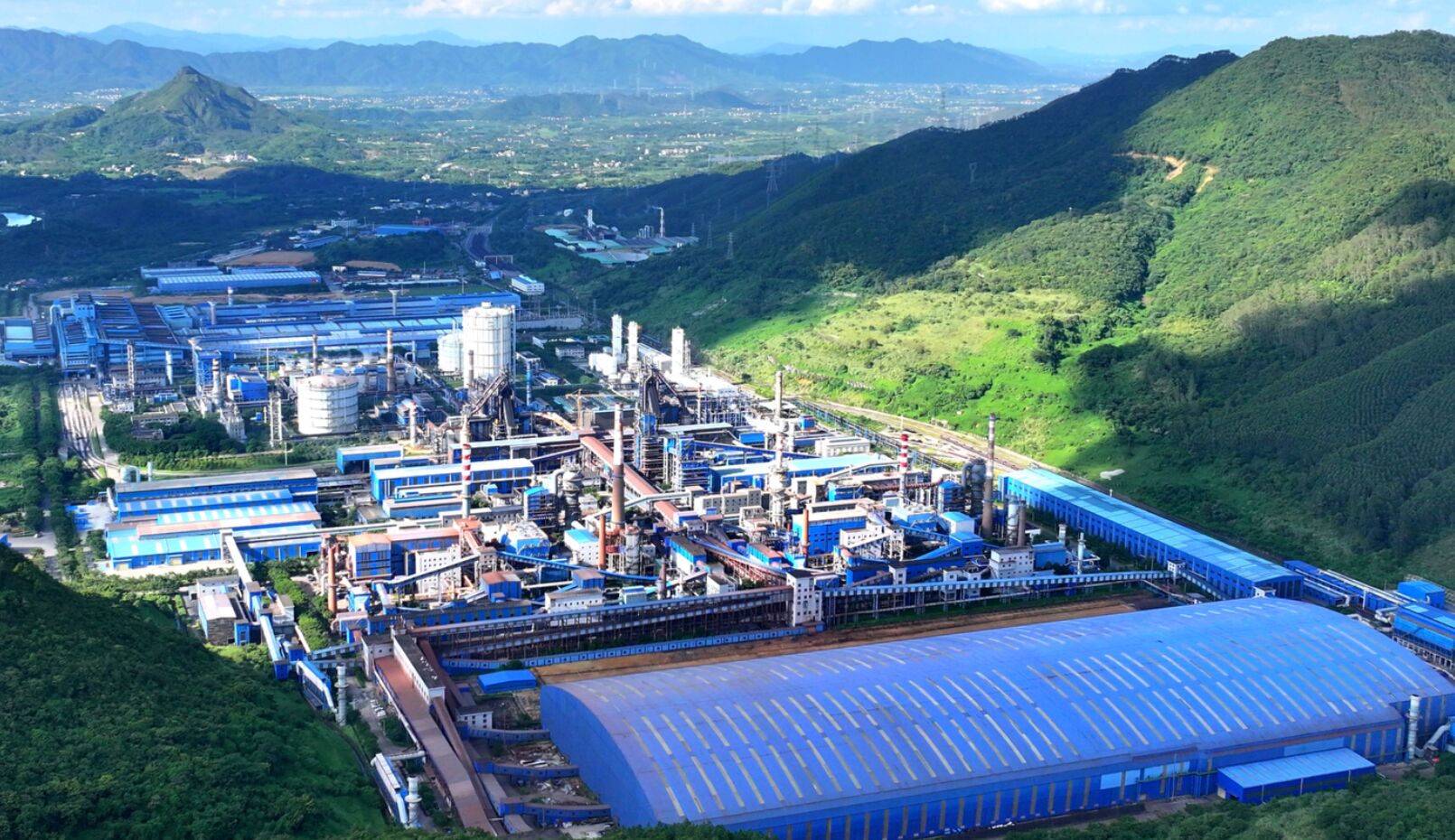 Aerial view of the Hengyang Steel plant area 